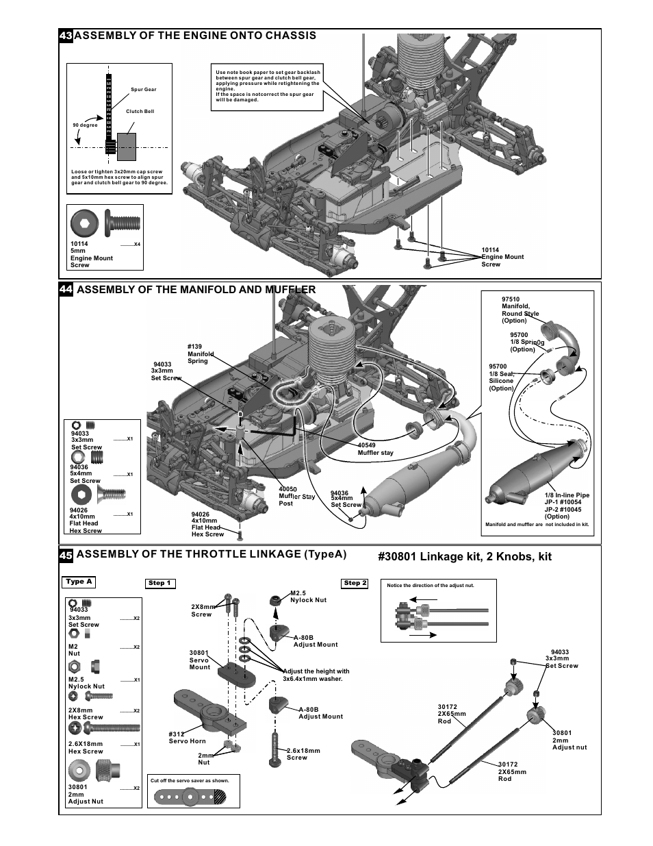 Assembly of the throttle linkage (typea) | OFNA Racing Jammin X1 CR FTE User Manual | Page 21 / 40