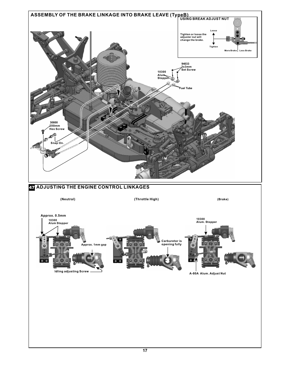 Adjusting the engine control linkages | OFNA Racing Jammin X1 CR FTE User Manual | Page 23 / 40