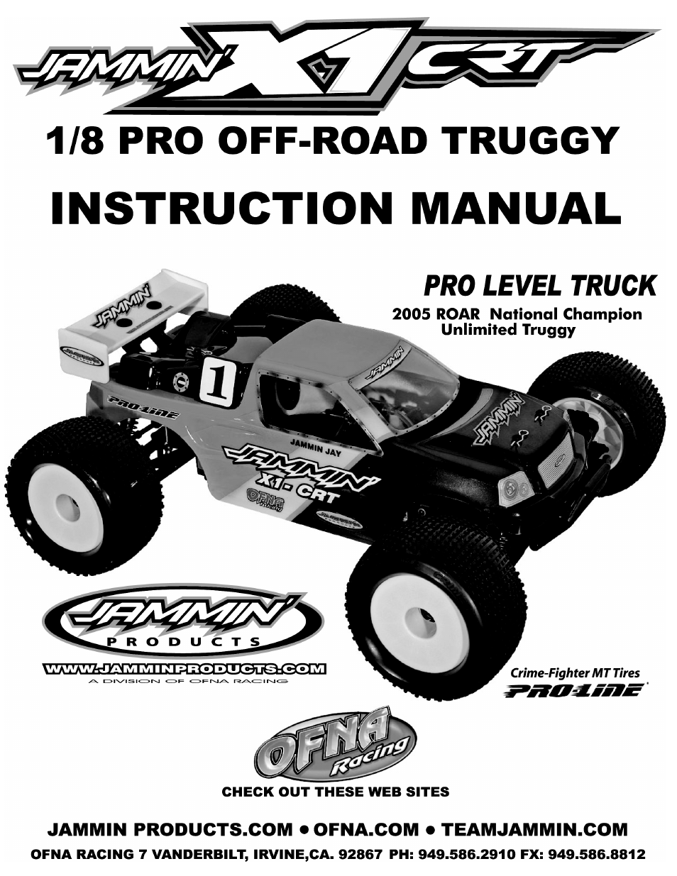 OFNA Racing Jammin X1 CRT PRO User Manual | 31 pages