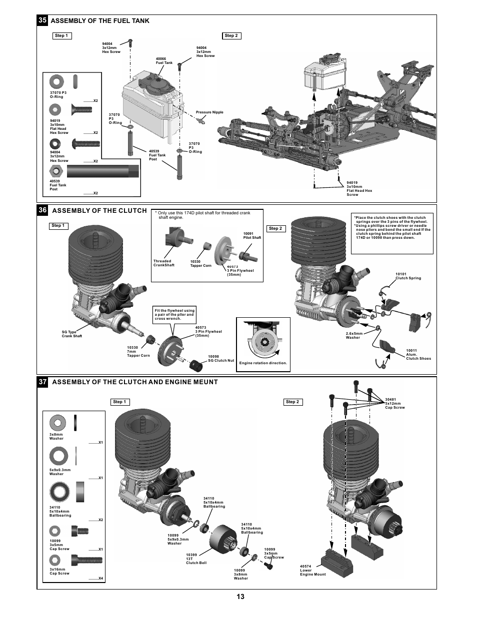 Assembl of the fuel tank y | OFNA Racing Jammin X1 CRT PRO User Manual | Page 18 / 31