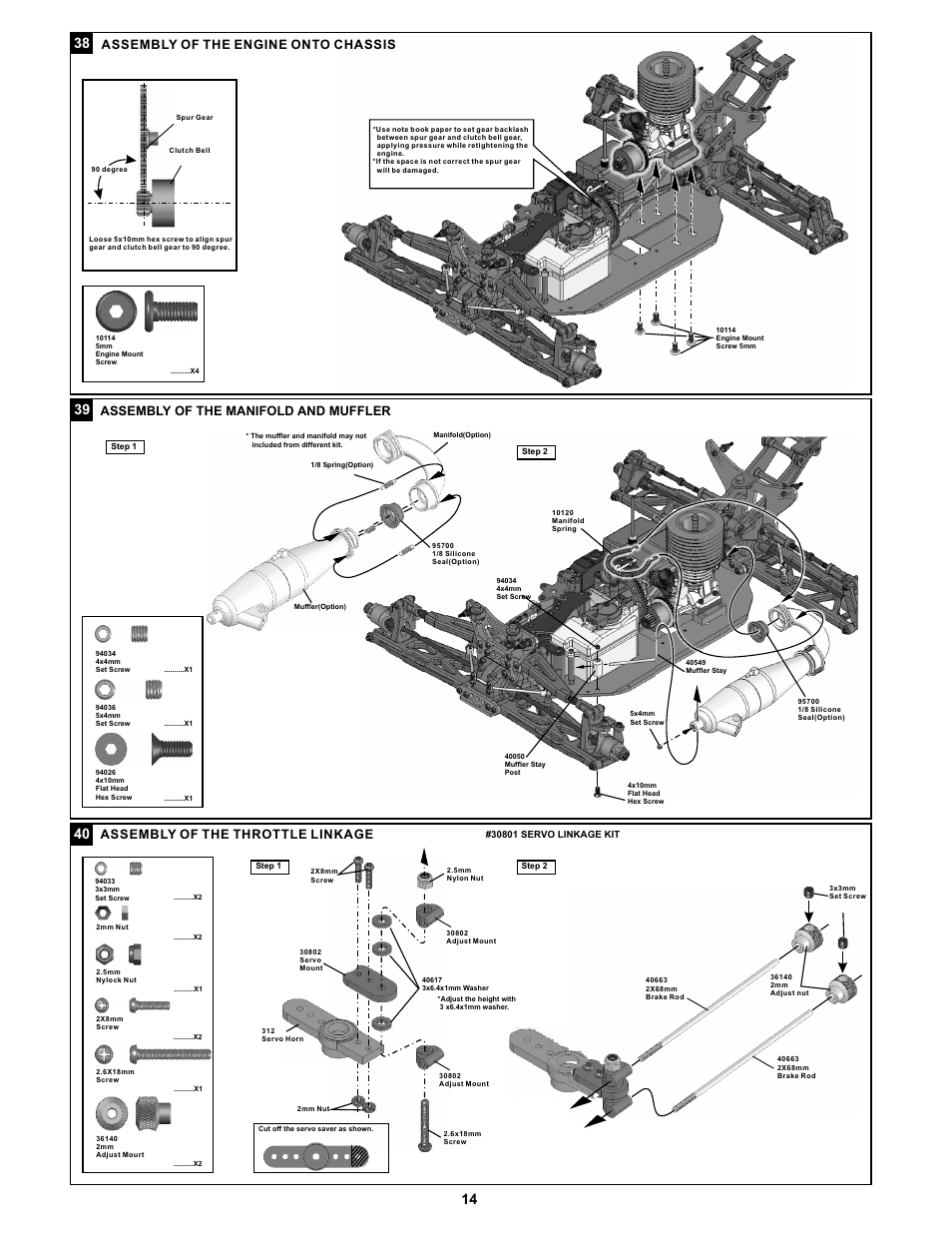 Assembly of the throttle linkage | OFNA Racing Jammin X1 CRT PRO User Manual | Page 19 / 31