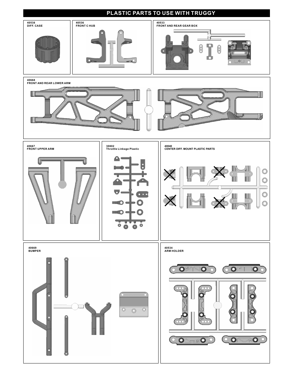 Plastic parts to use with truggy | OFNA Racing Jammin X1 CRT PRO User Manual | Page 3 / 31