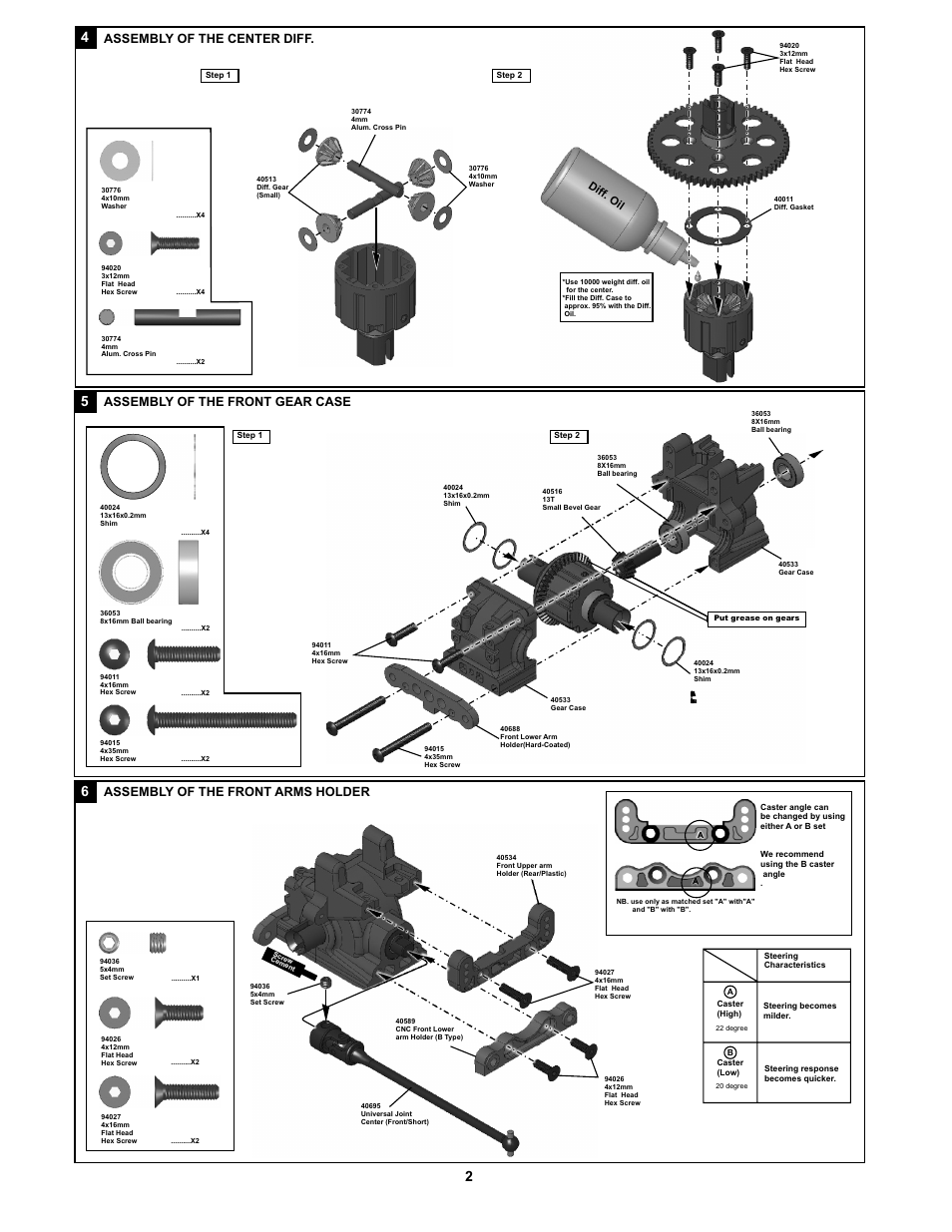Assembly of the center diff | OFNA Racing Jammin X1 CRT PRO User Manual | Page 7 / 31
