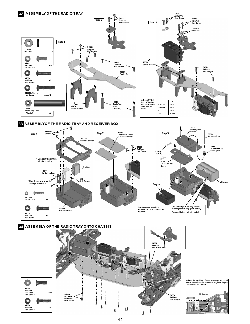 Assembly of the radio tray | OFNA Racing Jammin X1 CRT RTR User Manual | Page 17 / 38