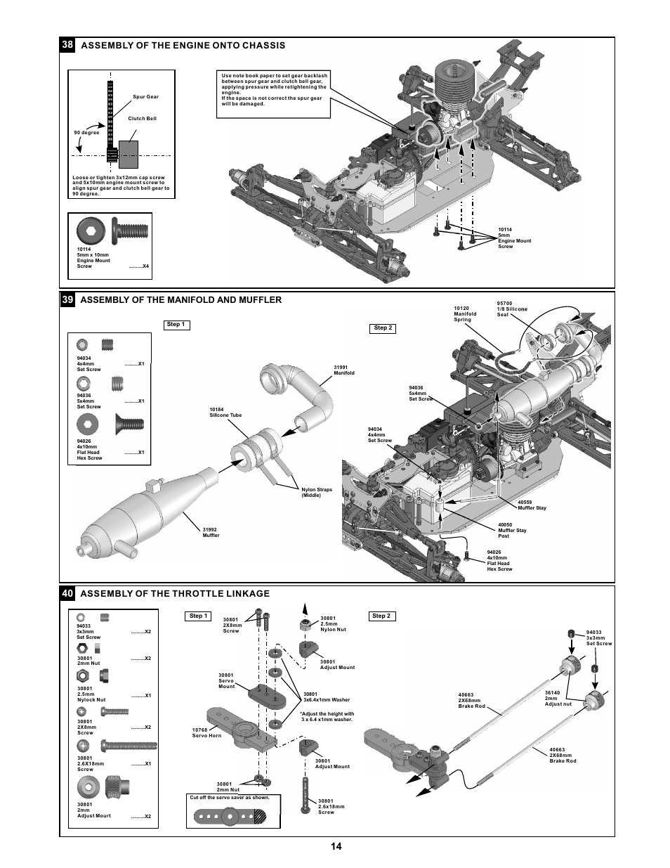 Assembly of the throttle linkage | OFNA Racing Jammin X1 CRT RTR User Manual | Page 19 / 38
