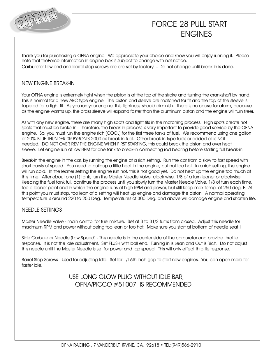 Force 28 pull start engines | OFNA Racing Jammin X1 CRT RTR User Manual | Page 32 / 38