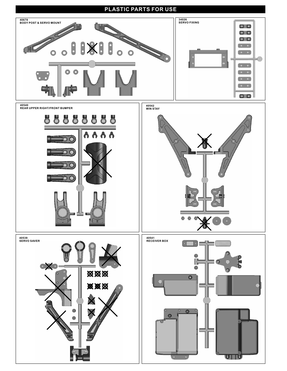 Plastic parts for use | OFNA Racing Jammin X1 CRT RTR User Manual | Page 5 / 38