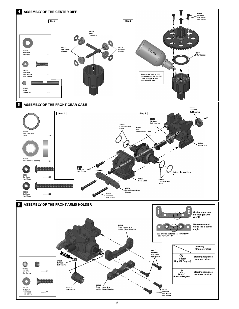 Assembly of the center diff | OFNA Racing Jammin X1 CRT RTR User Manual | Page 7 / 38