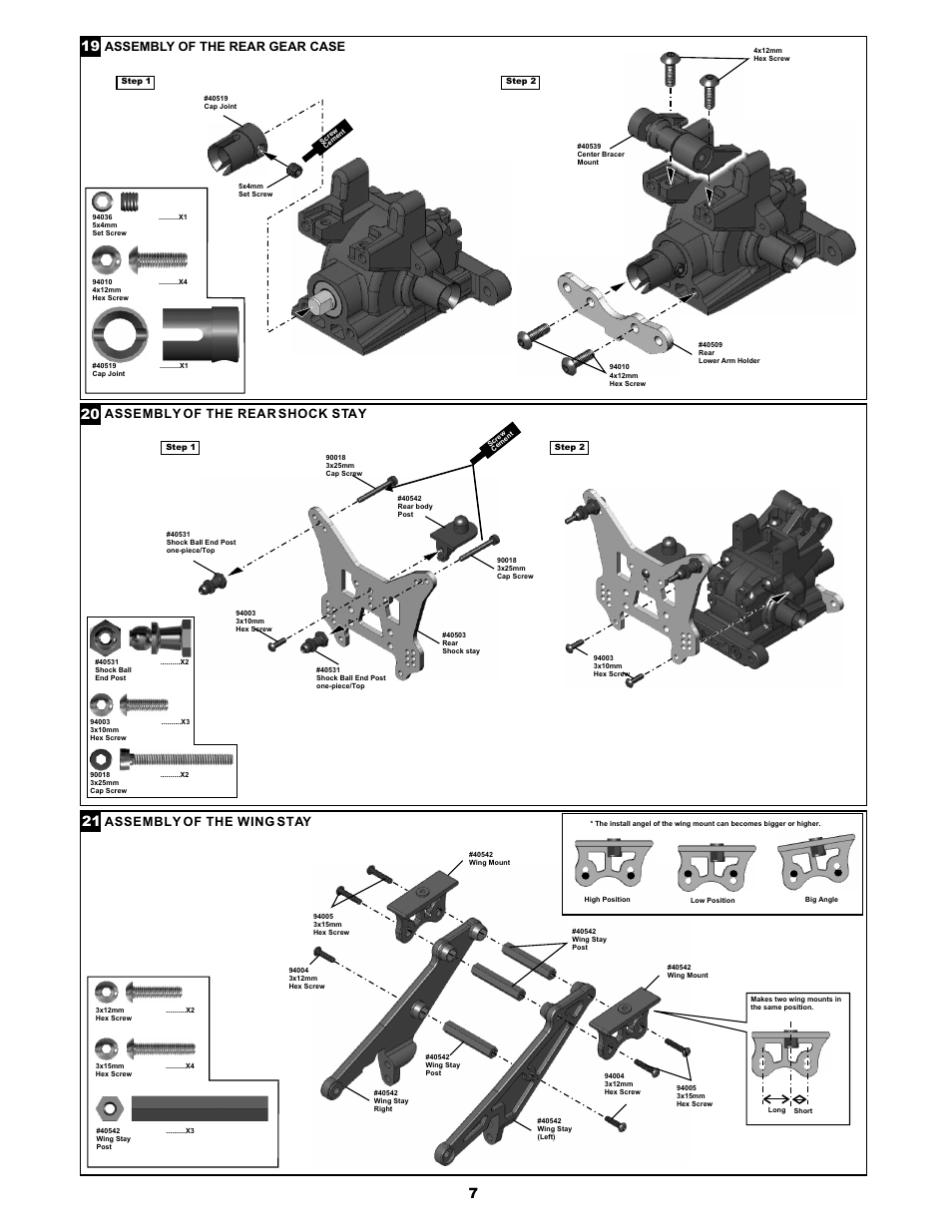 Assembly of the wing stay | OFNA Racing Jammin X1 RTR User Manual | Page 11 / 46