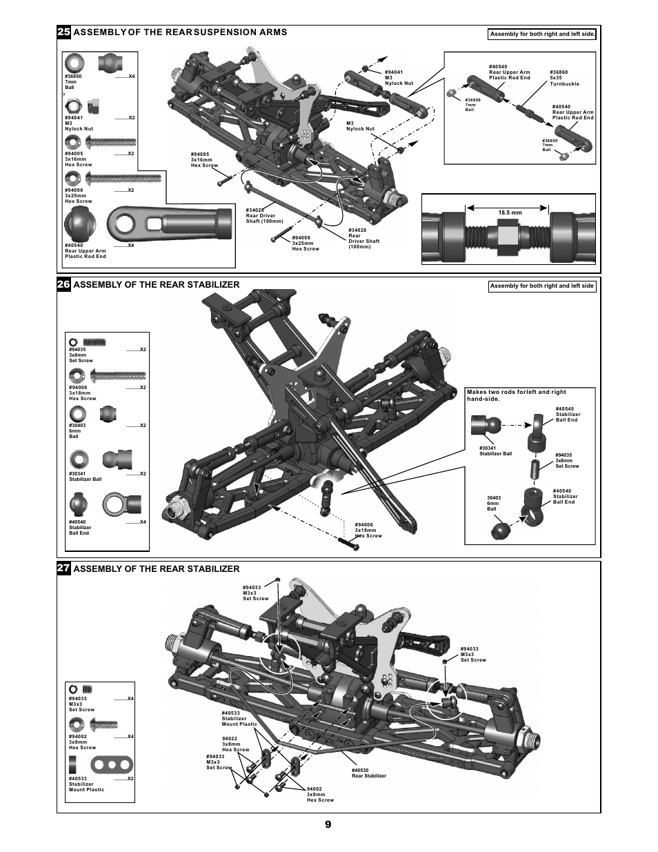 Assembl of the rear stabilizer y | OFNA Racing Jammin X1 RTR User Manual | Page 13 / 46