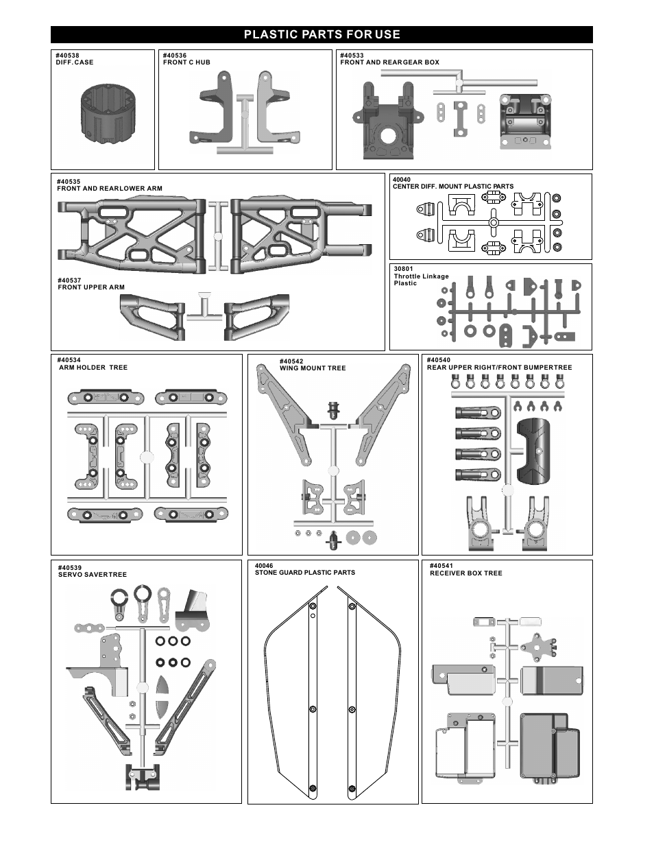 Plastic parts for use | OFNA Racing Jammin X1 RTR User Manual | Page 4 / 46