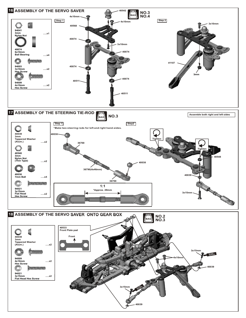 16 assembly of the servo saver, No.3, No.2 no.3 | No.3 no.4 | OFNA Racing Jammin X2 Buggy User Manual | Page 14 / 38