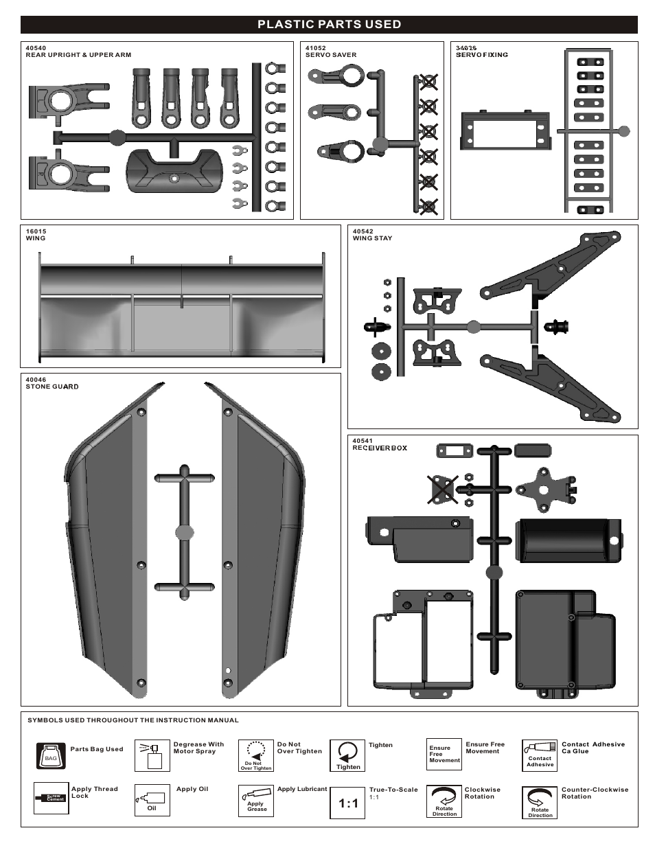 Plastic parts used | OFNA Racing Jammin X2 Buggy User Manual | Page 8 / 38