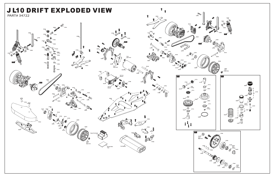 OFNA Racing JL10 Drift Exploded View User Manual | 1 page