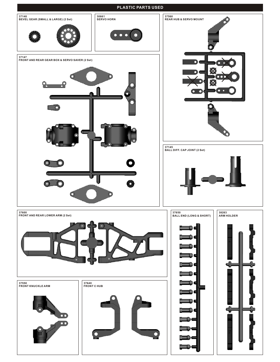 Plastic parts used | OFNA Racing JL10e User Manual | Page 15 / 19