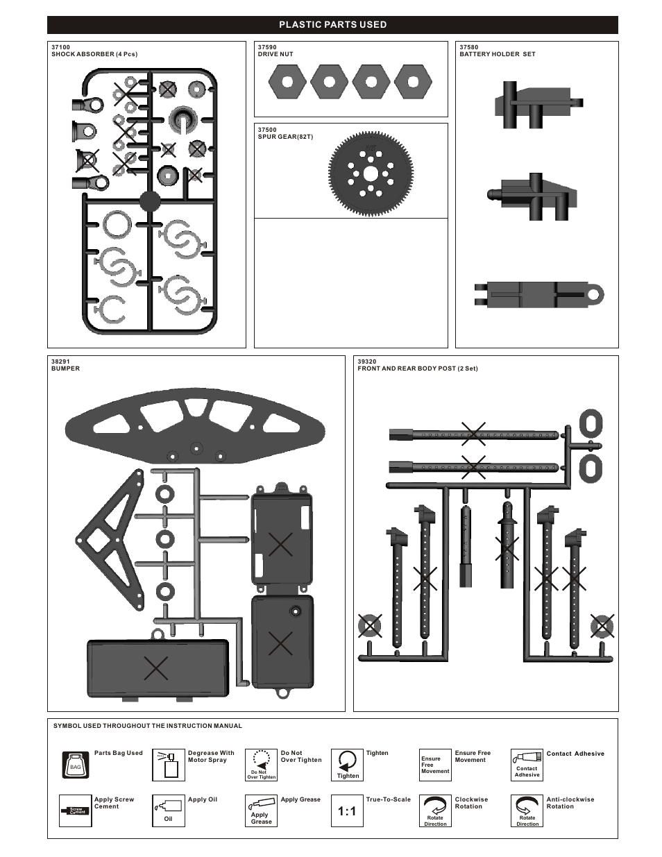Plastic parts used | OFNA Racing JL10e User Manual | Page 16 / 19