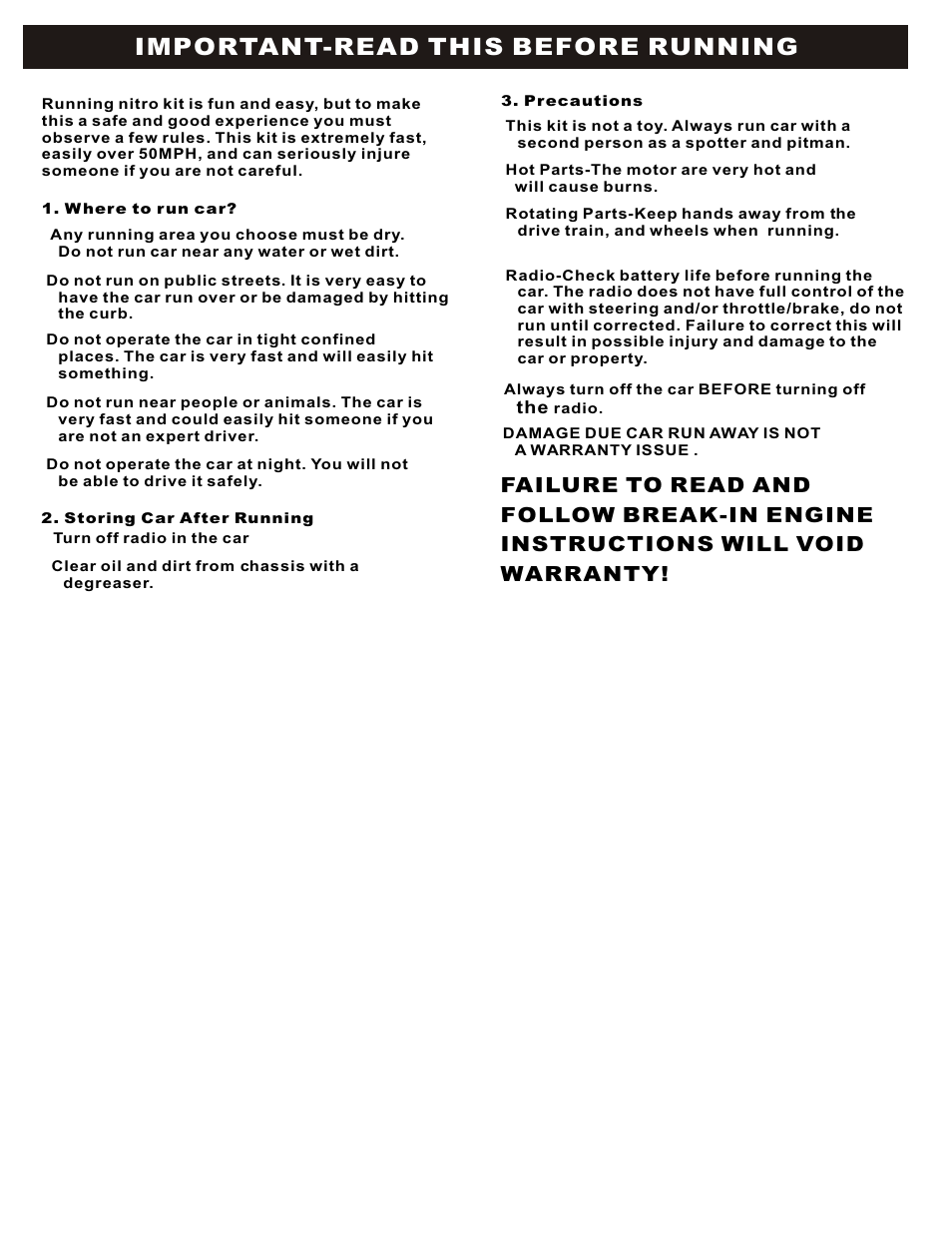 Important-read this before running | OFNA Racing JL10e User Manual | Page 17 / 19