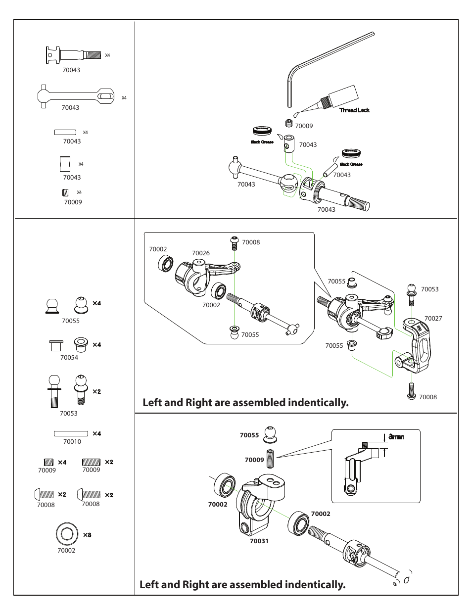 Left and right are assembled indentically | OFNA Racing JL12e User Manual | Page 14 / 31