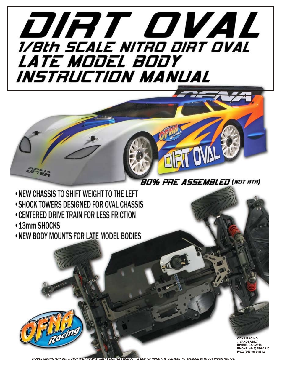 OFNA Racing Late Model Dirt Oval User Manual | 29 pages