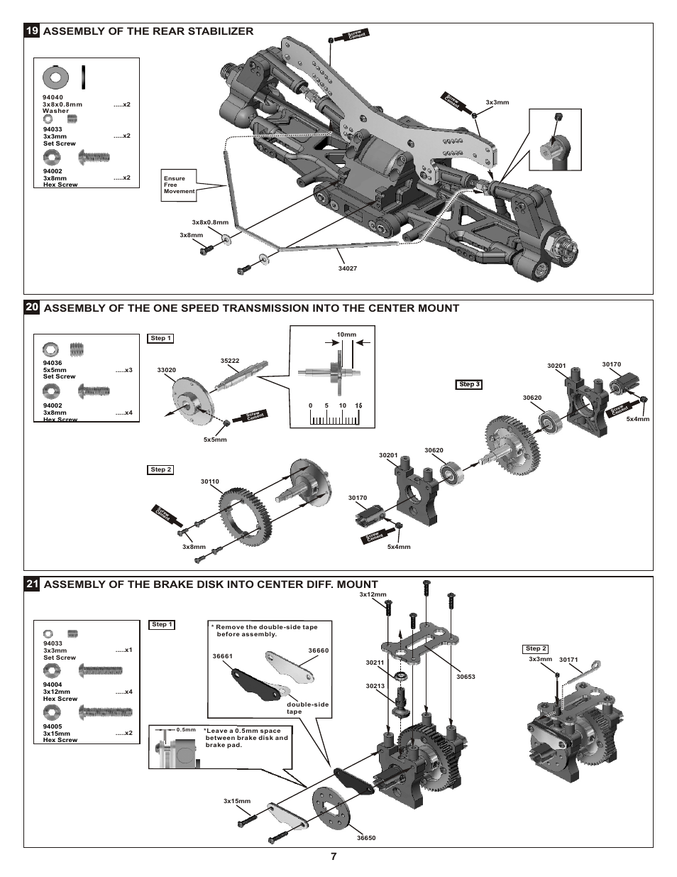 Assembly of the brake disk into center diff. mount | OFNA Racing Late Model Dirt Oval User Manual | Page 11 / 29
