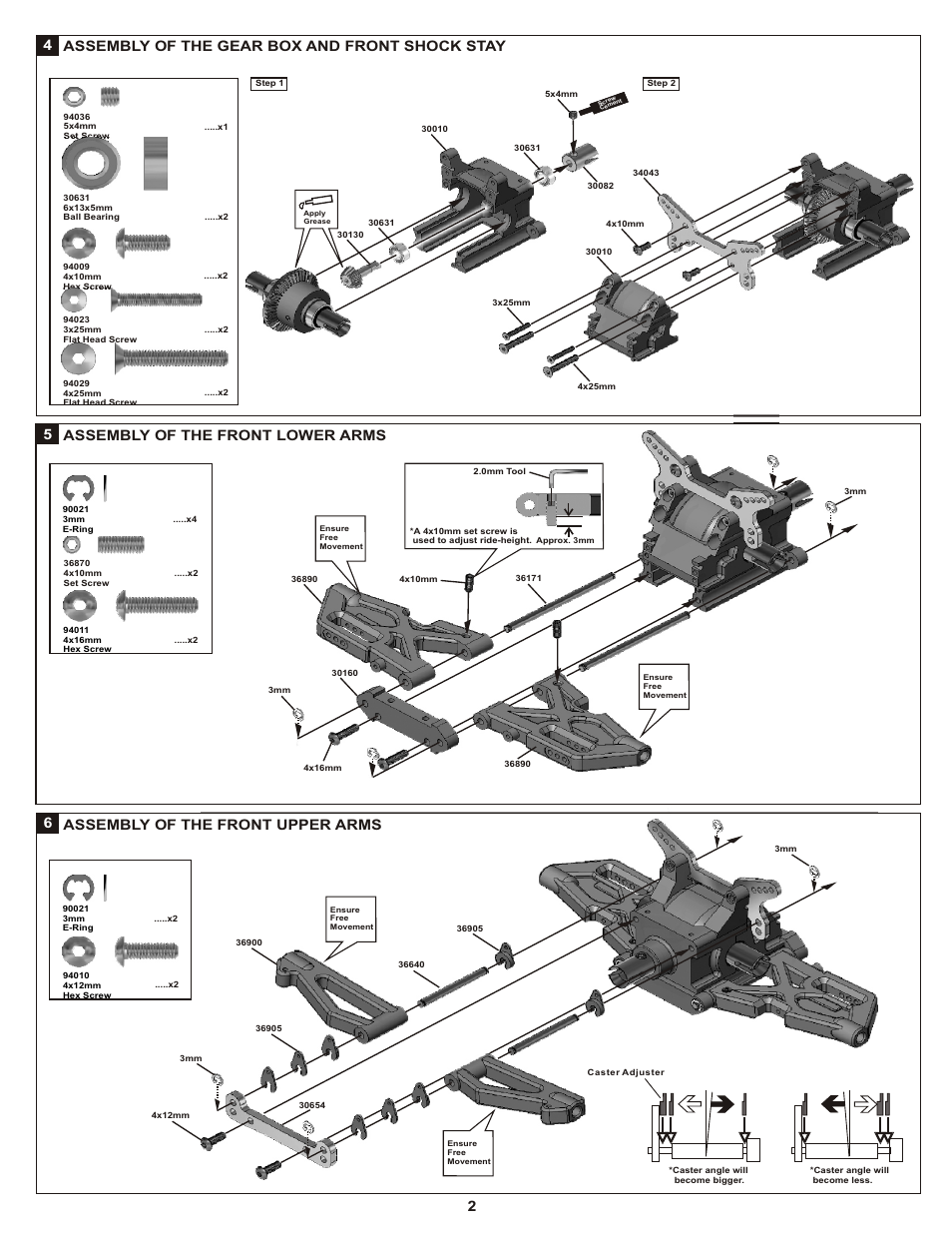 4assembly of the gear box and front shock stay | OFNA Racing Late Model Dirt Oval User Manual | Page 6 / 29
