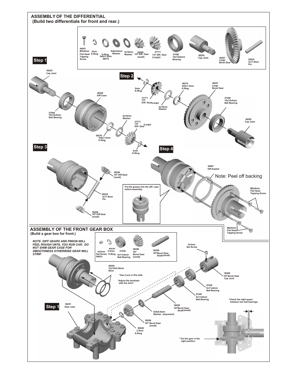 Step 2, Assembly of the front gear box | OFNA Racing LD3 RTR User Manual | Page 4 / 32