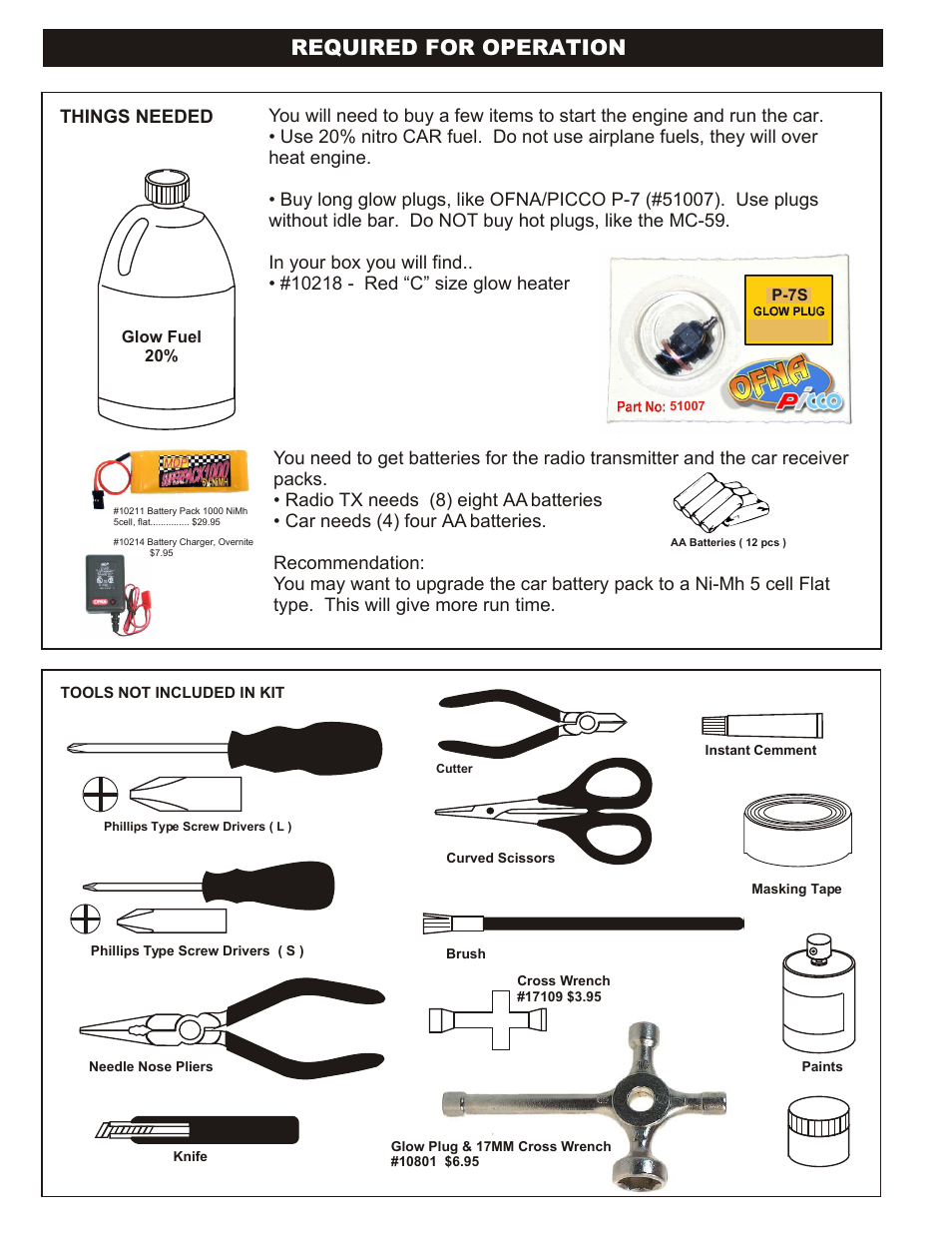 Read this before running, Failure to not read and, Follow break-in engine | Instructions will void, Warranty, Required for operation, If you do not break-in engine, Correctly, mainly at low rpm, You will break the connecting | OFNA Racing MBX R2 Plus User Manual | Page 2 / 40