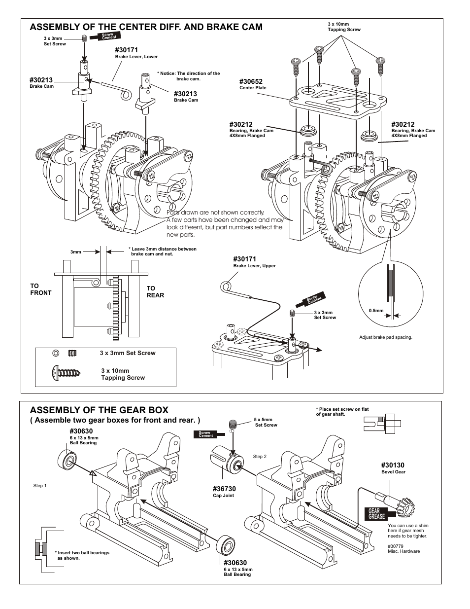 Assemble two gear boxes for front and rear. ) | OFNA Racing MBX R2 Plus User Manual | Page 9 / 40