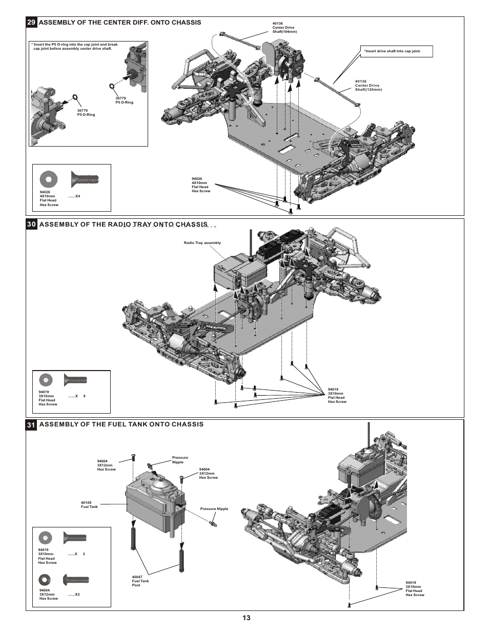 Assembly of the radio tray onto chassis | OFNA Racing Mutilator User Manual | Page 16 / 38