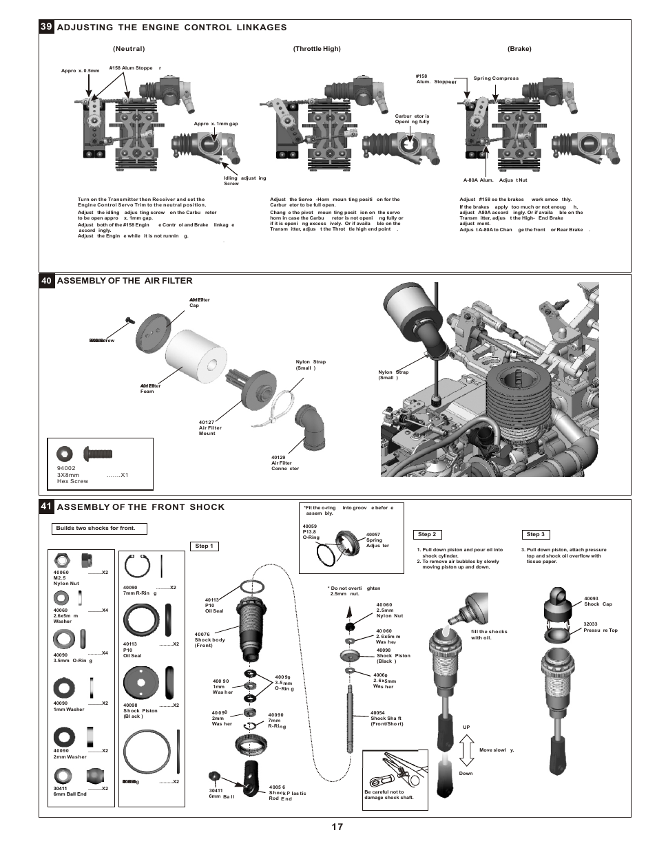 Adjusting the engine control linkages | OFNA Racing Mutilator User Manual | Page 20 / 38