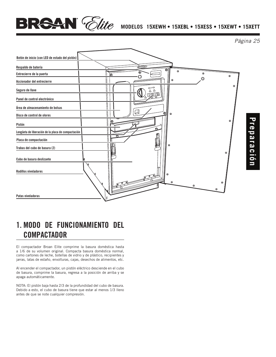 Broan Elite 15Xess User Manual | Page 25 / 32