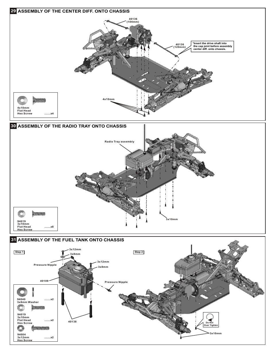 31 assembl of the fuel tank onto chassis y | OFNA Racing Mutilator Power Start User Manual | Page 19 / 35