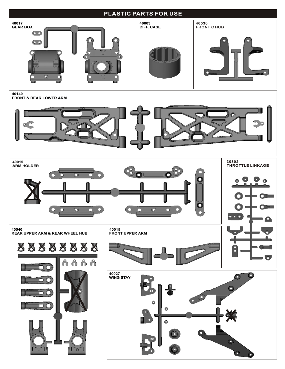 Plastic parts for use | OFNA Racing Mutilator Power Start User Manual | Page 5 / 35