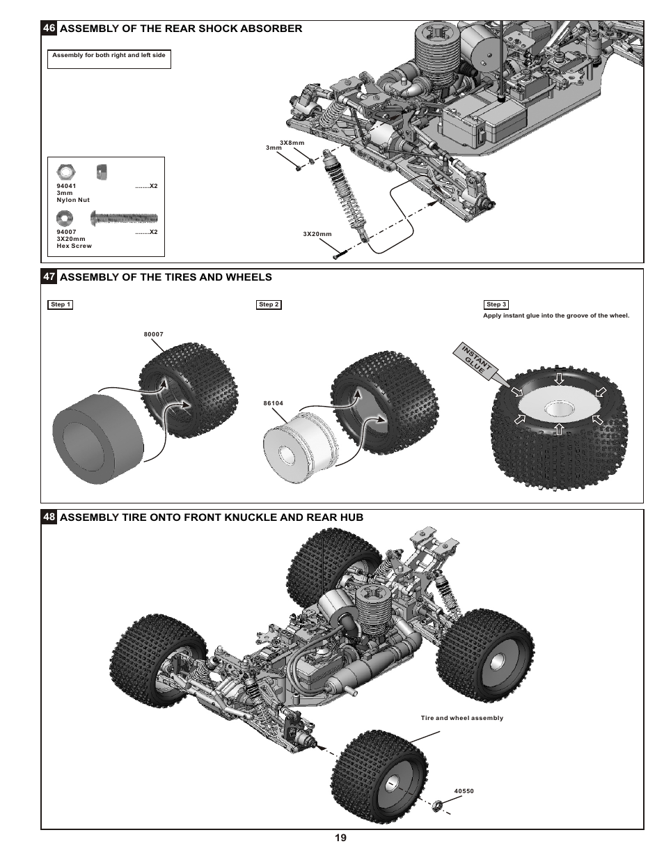 46 assembl of the rear shock absorber y | OFNA Racing Mutilator Pro RTR 32 User Manual | Page 24 / 35