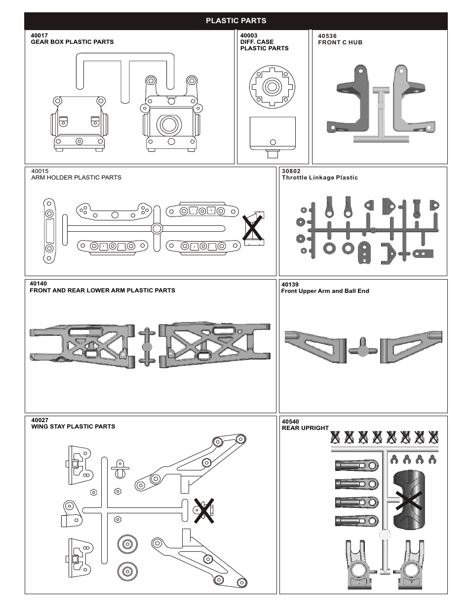 Plastic parts | OFNA Racing Mutilator Pro RTR 32 User Manual | Page 4 / 35