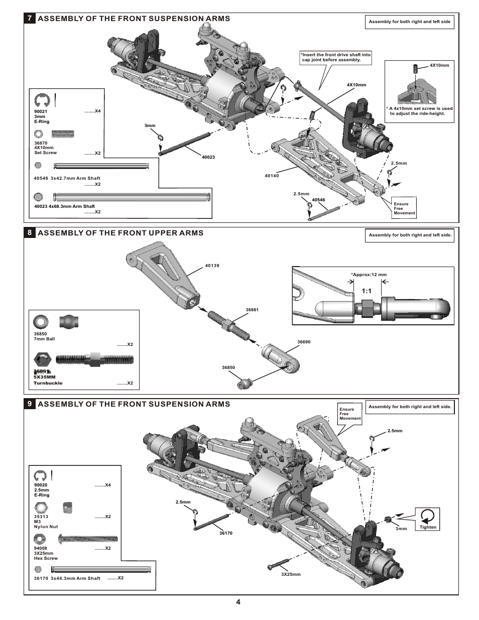 9assembly of the front suspension arms | OFNA Racing Mutilator Pro RTR 32 User Manual | Page 9 / 35