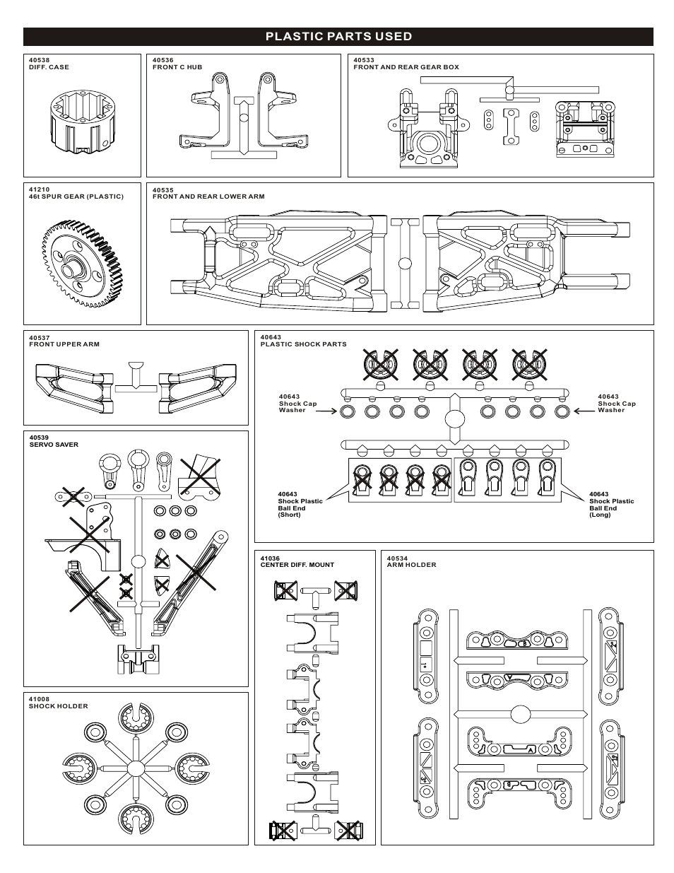 Plastic parts used | OFNA Racing Nexx8 User Manual | Page 4 / 49