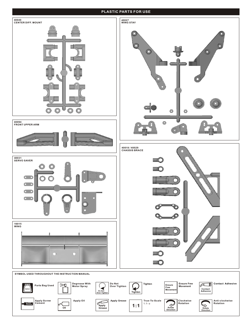 Plastic parts for use | OFNA Racing Picco Offroad User Manual | Page 6 / 31