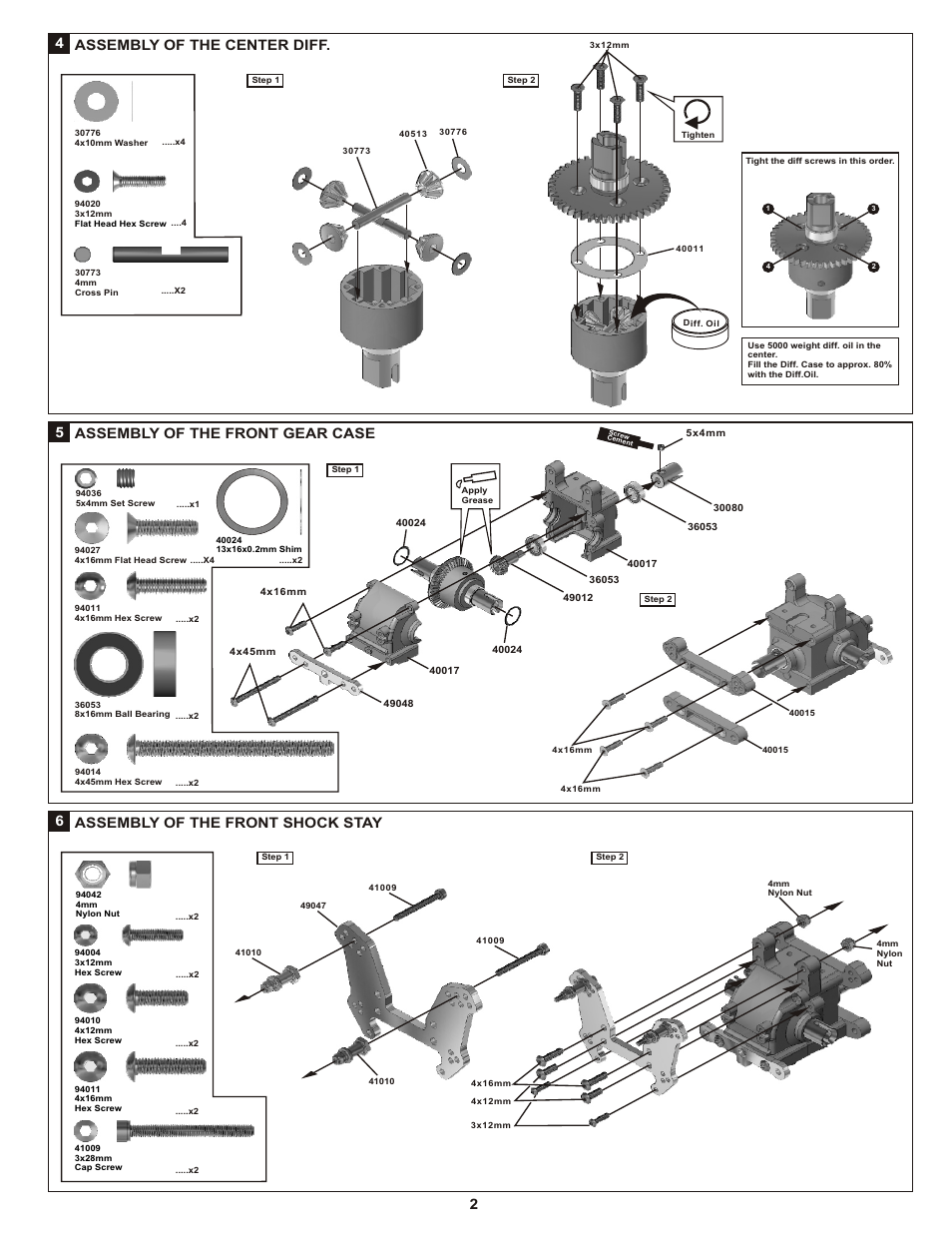 6assembly of the front shock stay | OFNA Racing Picco Offroad User Manual | Page 8 / 31