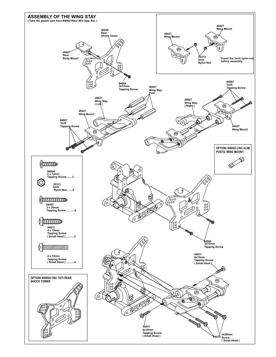 Assembly of the wing stay | OFNA Racing Ravager User Manual | Page 14 / 45