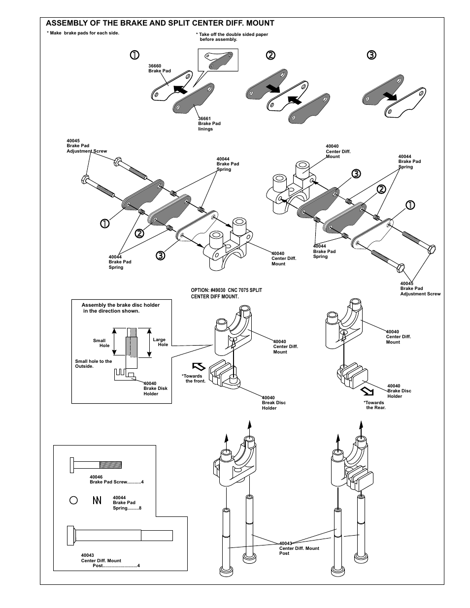 Assembly of the brake and split center diff. mount | OFNA Racing Ravager User Manual | Page 19 / 45