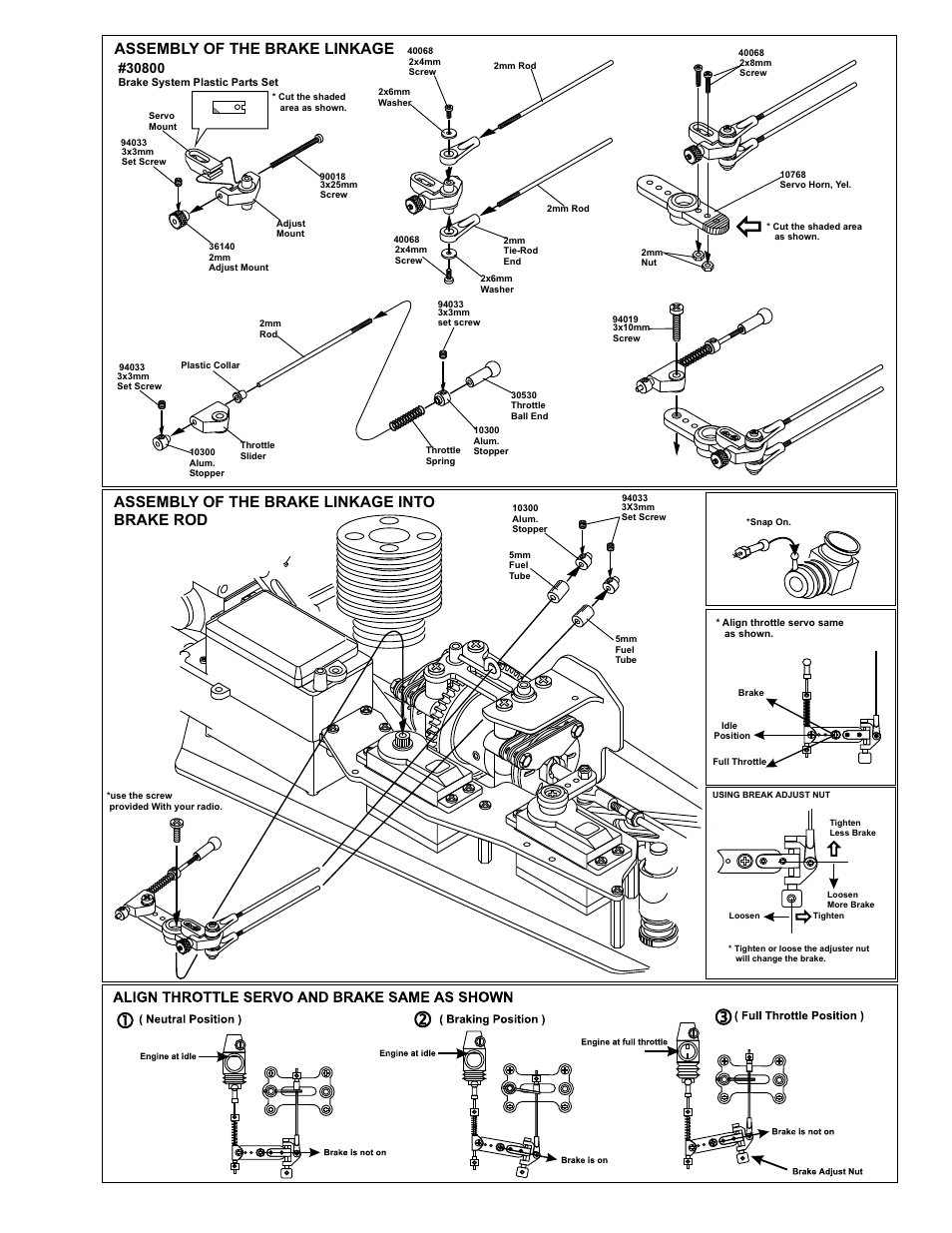 Assembly of the brake linkage, Assembly of the brake linkage into brake rod | OFNA Racing Ravager User Manual | Page 27 / 45