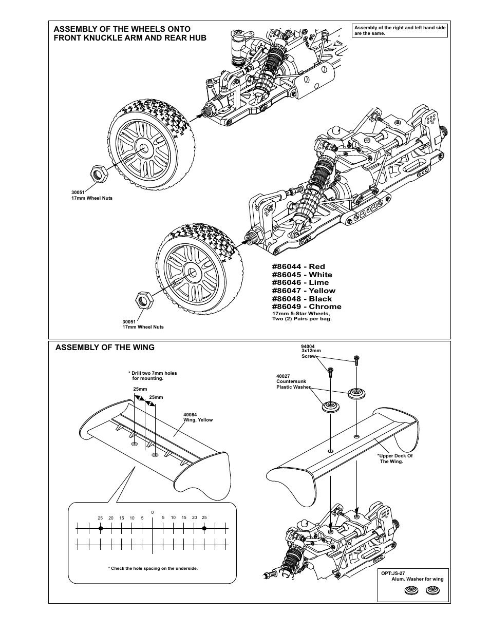 Assembly of the wing | OFNA Racing Ravager User Manual | Page 30 / 45