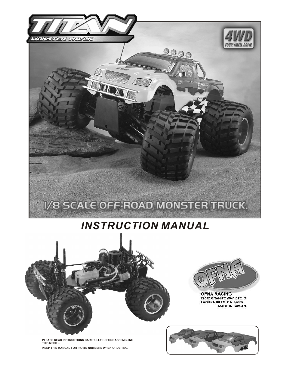 OFNA Racing Titan Deluxe RTR User Manual | 34 pages