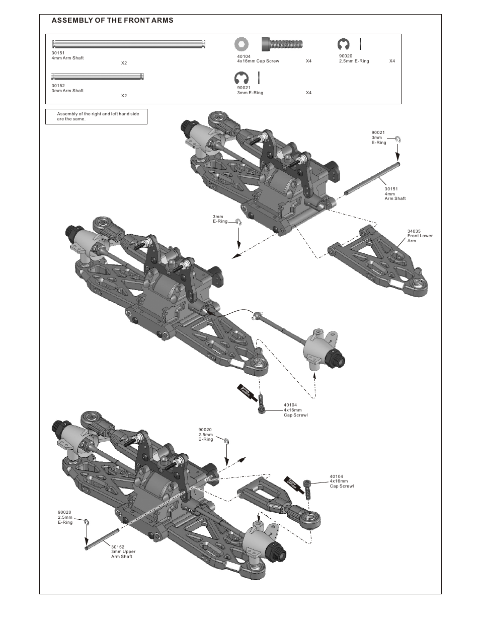 Assembly of the front arms | OFNA Racing Ultra Comp2 User Manual | Page 11 / 39