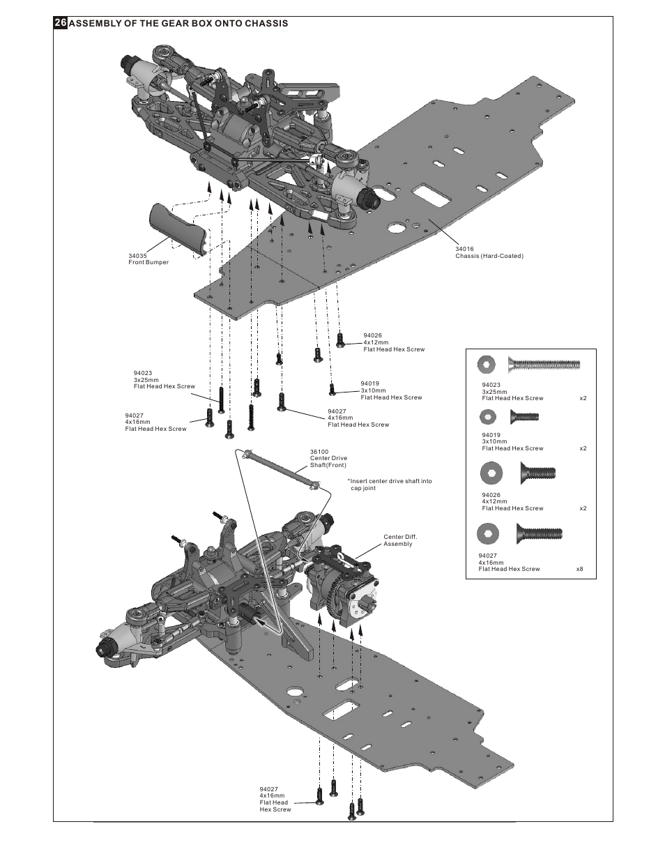 Assembly of the gear box onto chassis | OFNA Racing Ultra Comp2 User Manual | Page 17 / 39