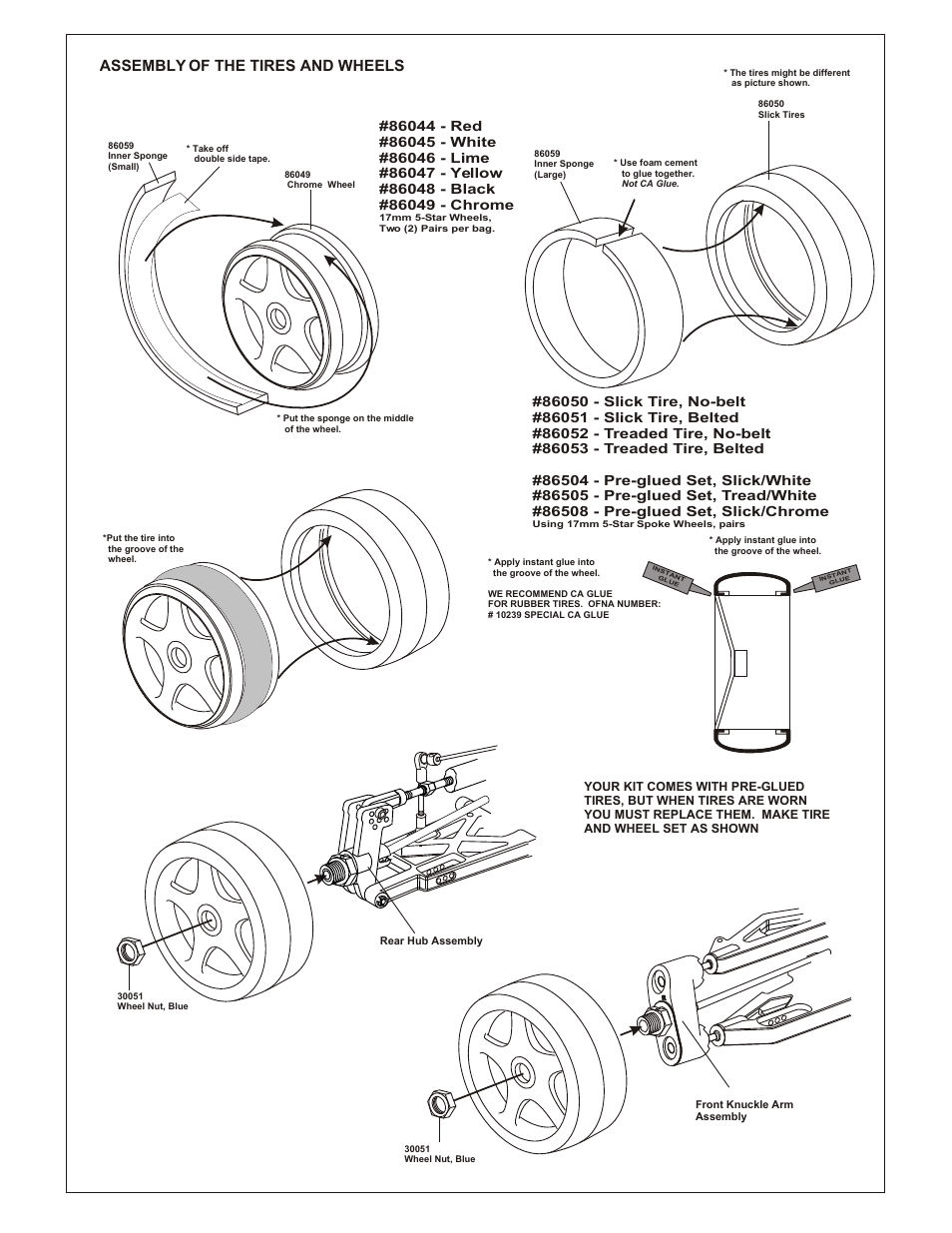 Assembly of the tires and wheels | OFNA Racing Ultra GTP MBX User Manual | Page 29 / 45