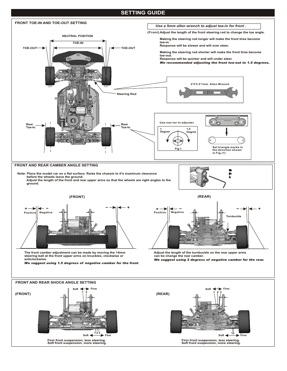 Setting guide | OFNA Racing Ultra GTP RTR User Manual | Page 25 / 28