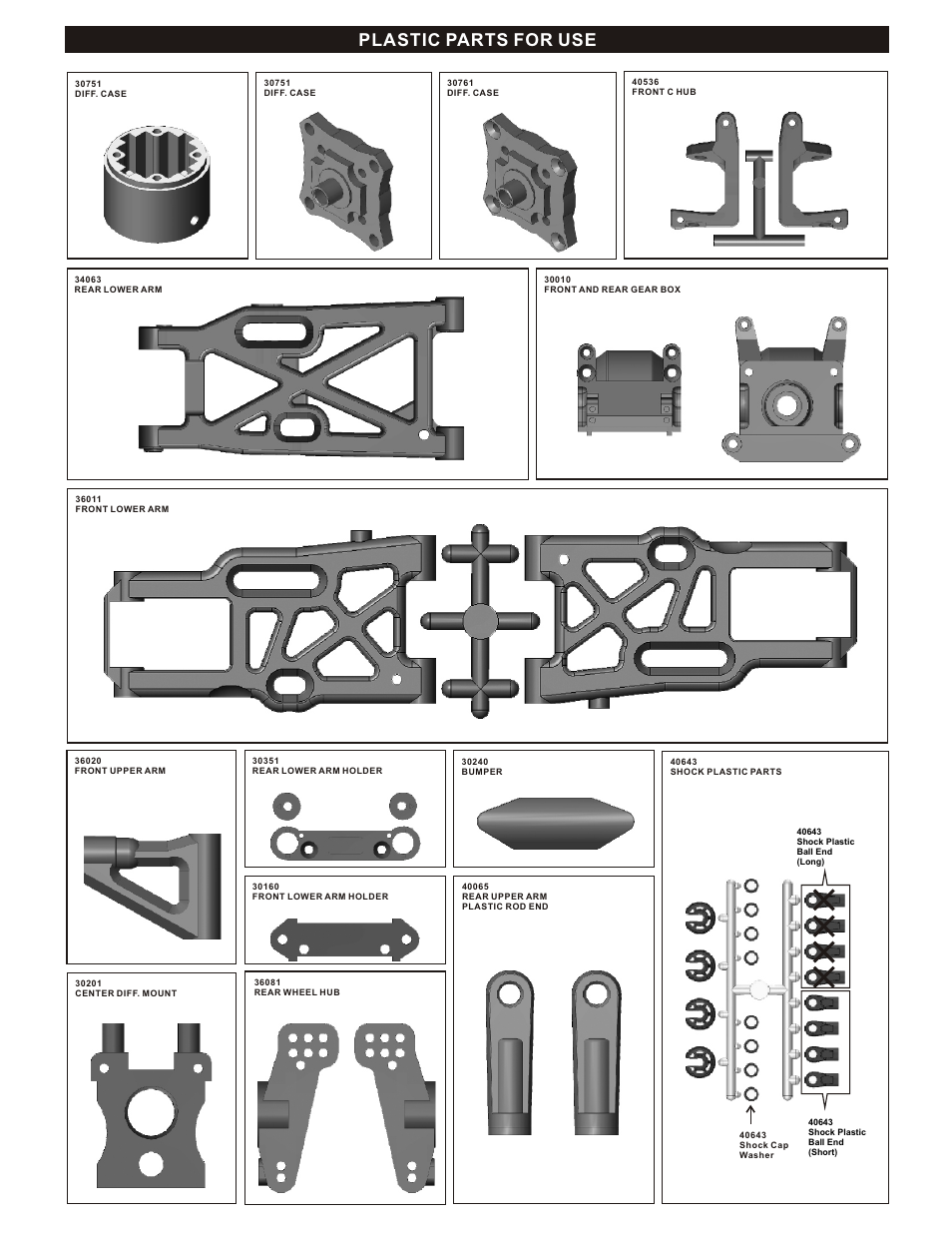 Plastic parts for use | OFNA Racing Ultra LX 1e User Manual | Page 4 / 27