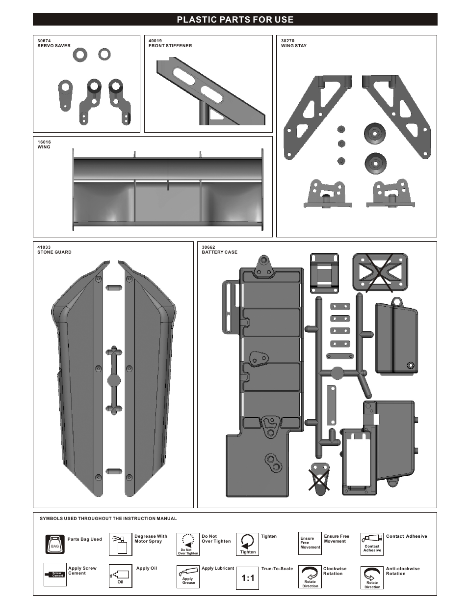 Plastic parts for use | OFNA Racing Ultra LX 1e User Manual | Page 5 / 27